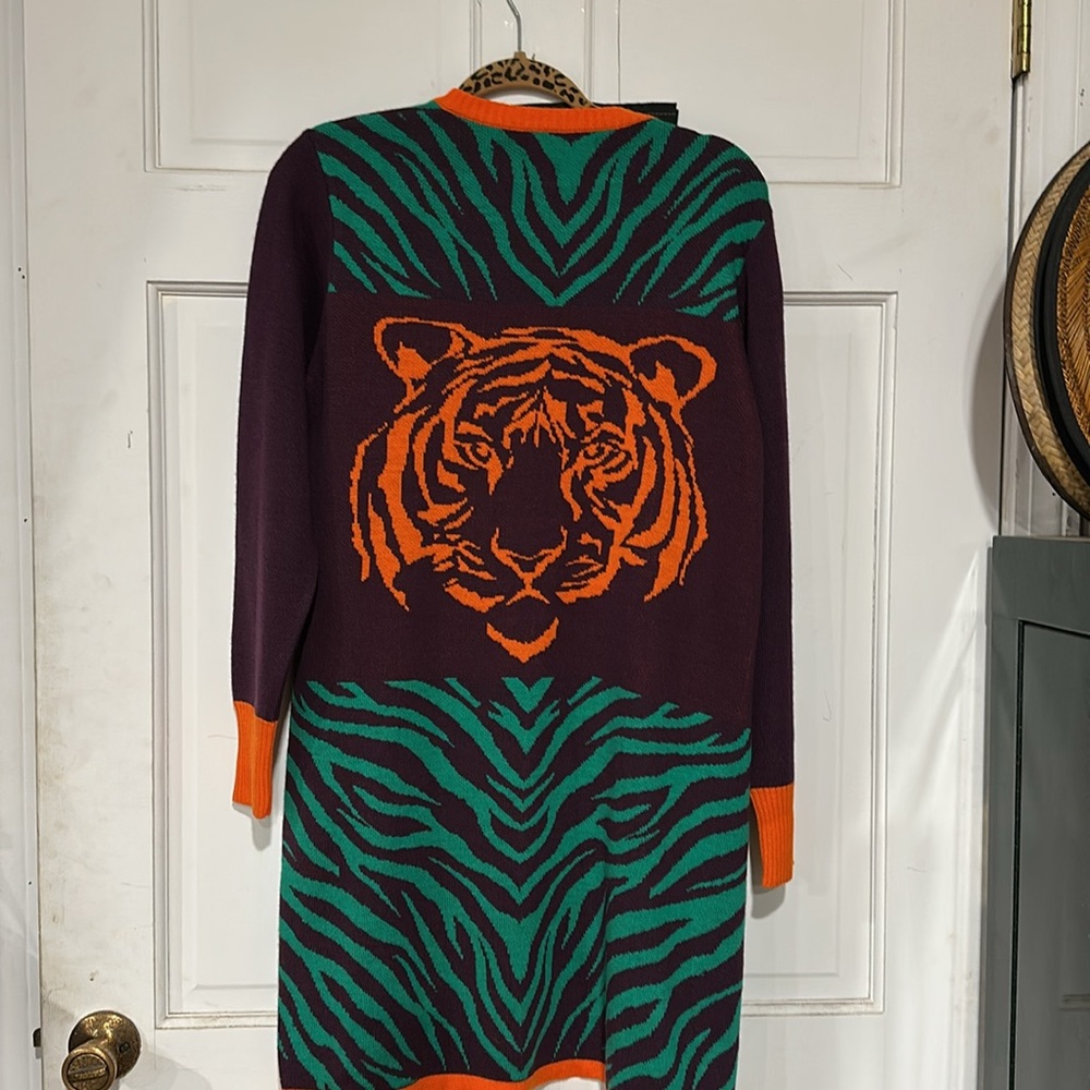 Tiger long cardigan NWT the Tellier
